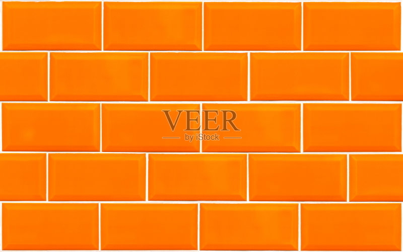 橙色瓷砖墙面纹理背景正版插画素材