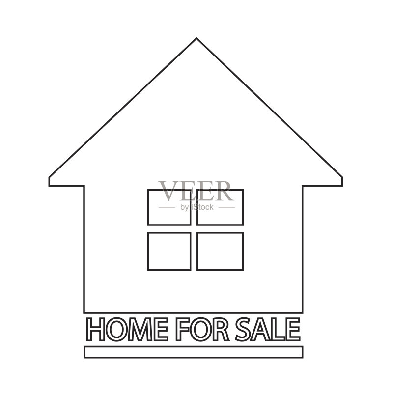 Home For Sale图标插图设计图标素材