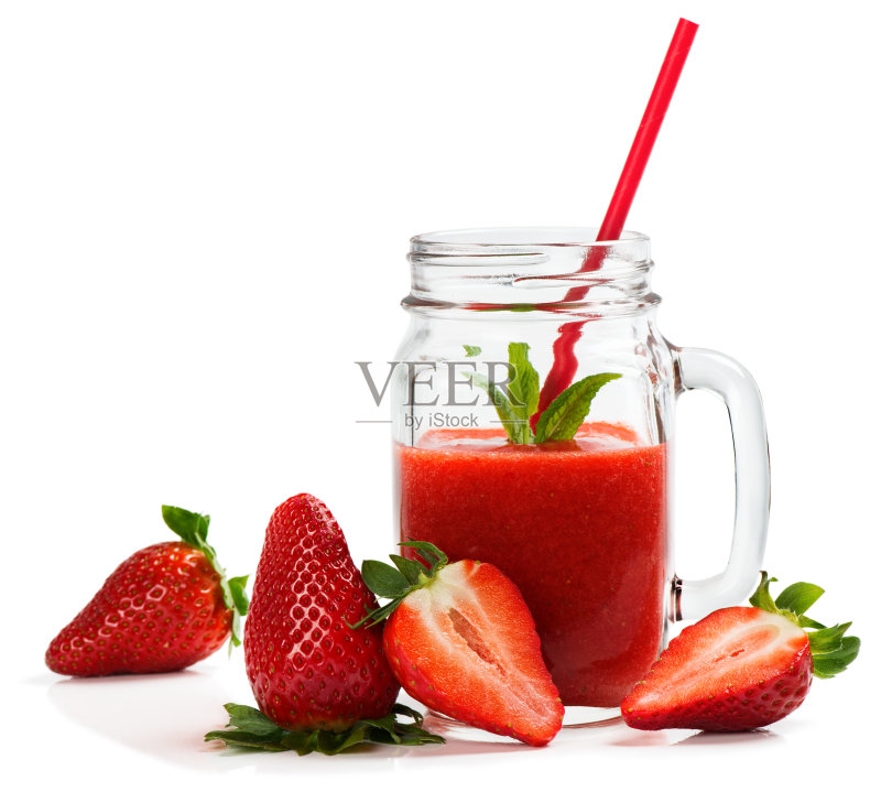 排毒草莓奶昔。正版图片素材