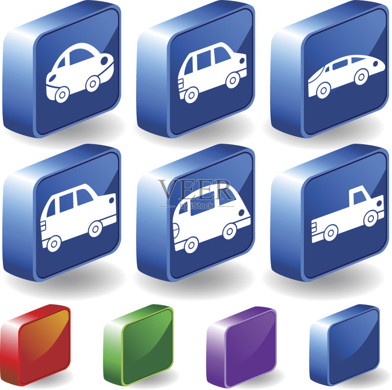 汽车3D模型图标素材