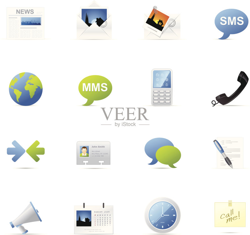 矢量图标集——通信图标素材