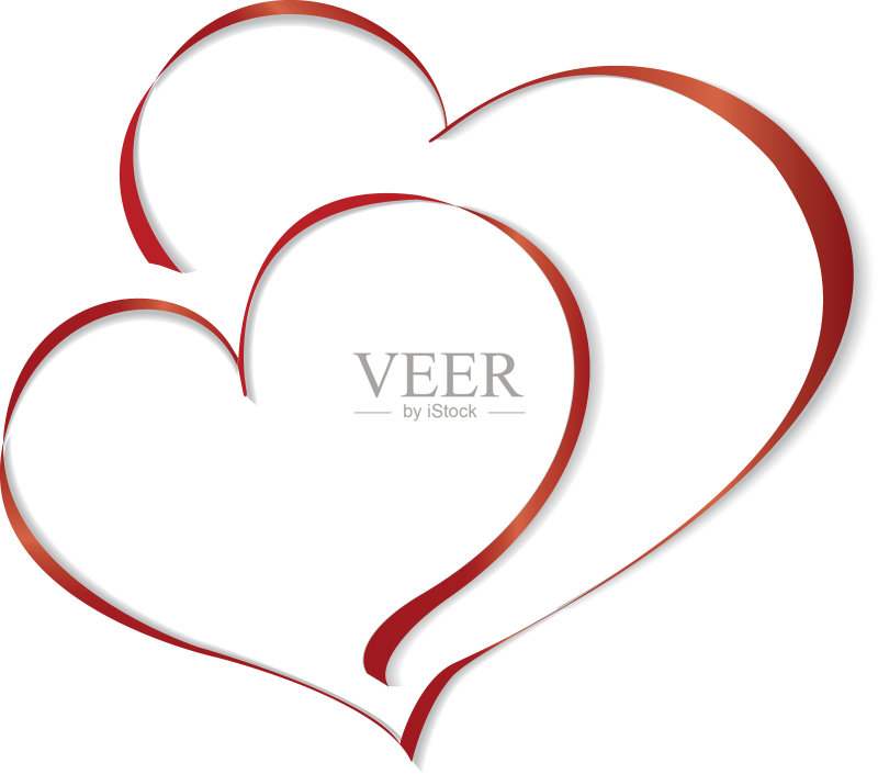 两个爱人的心。矢量图正版插画素材