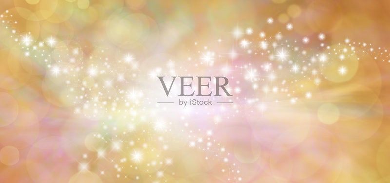 金色星光闪闪暖色调的散景背景横幅正版插画素材