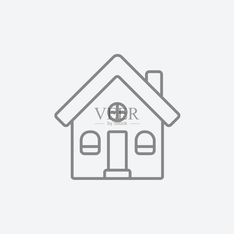 独立式住宅线条图标图标素材