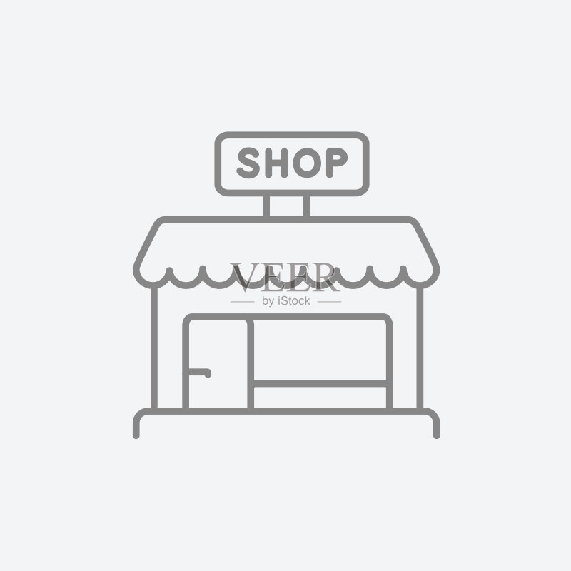 店铺门店线性图标图标素材