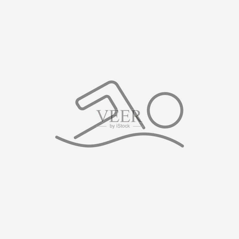 游泳运动员线性图标图标素材