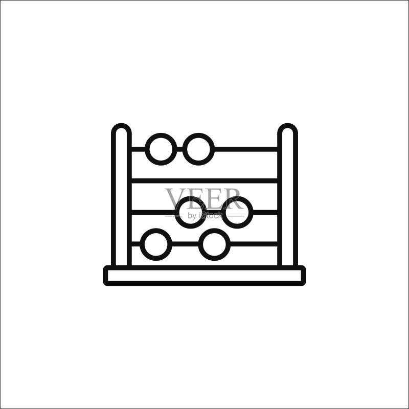 学校算盘线性图标(教育类)图标素材