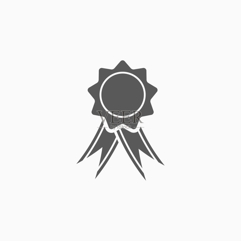 带有缎带图标的徽章图标素材