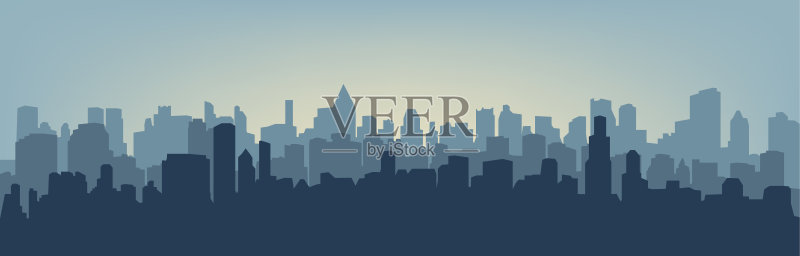 城市剪影正版插画素材