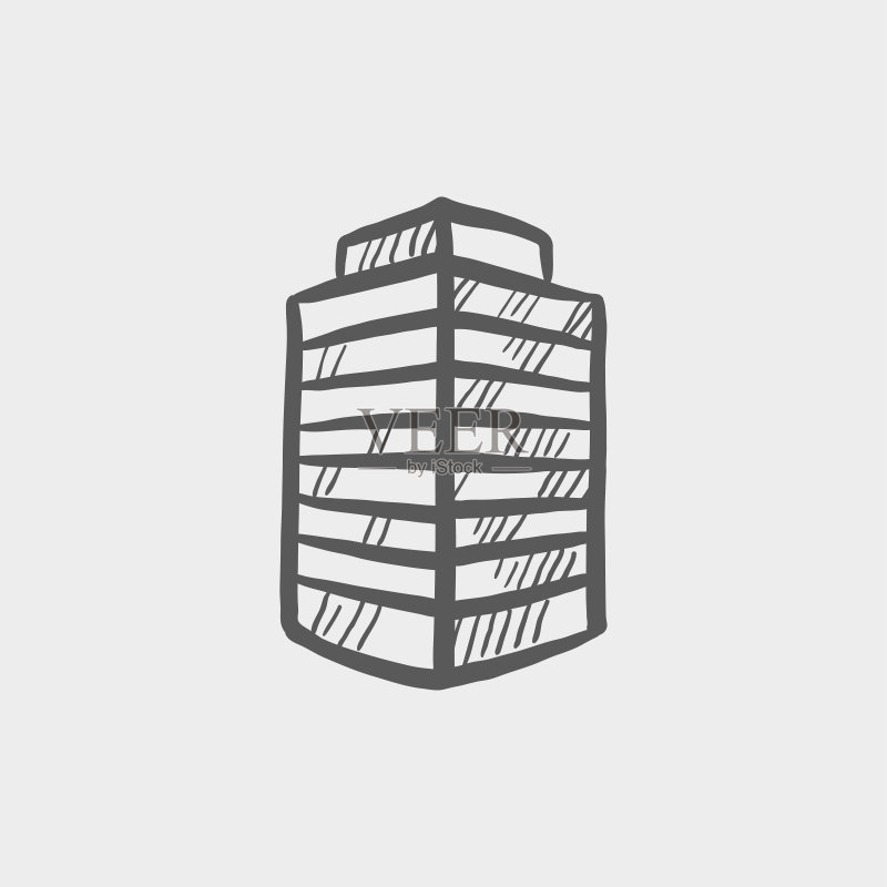 办公楼手绘涂鸦草图图标图标素材