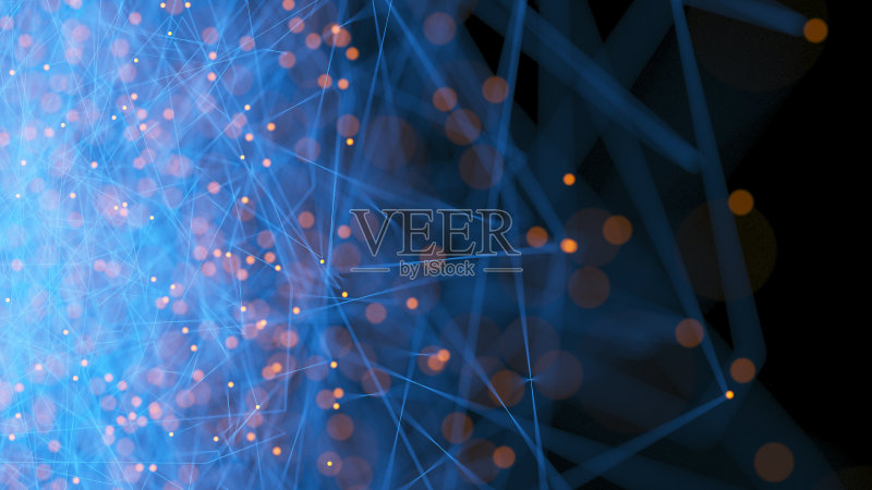 蓝色抽象粒子背景正版插画素材