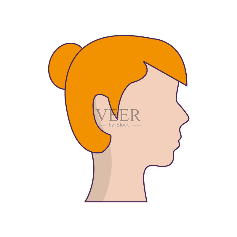女性侧脸图标图标素材