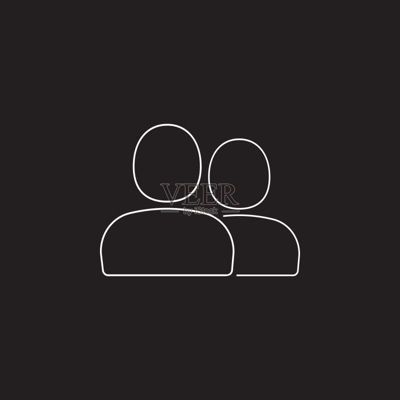 人物图标矢量图,实体logo插图,线性象形图iso图标素材
