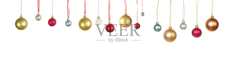 圣诞树球孤立在白色正版图片素材