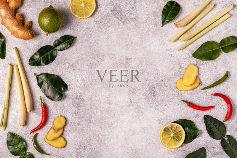 泰国辛辣食物的配料。正版图片素材