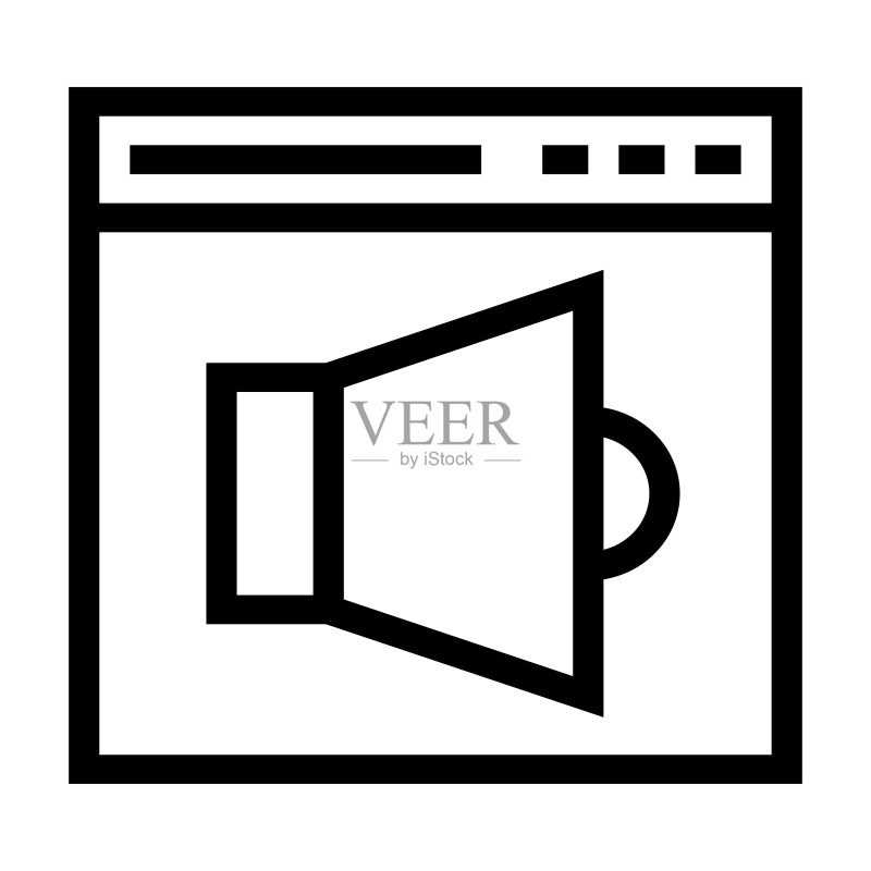 WEB SPEAKER细线矢量图标图标素材
