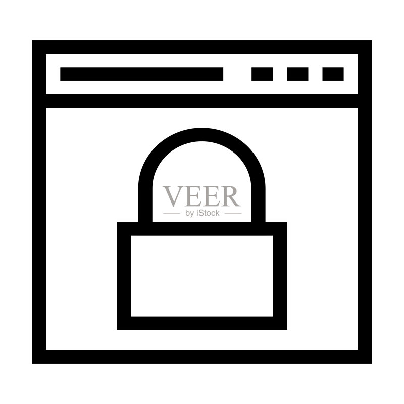 Web锁细线矢量图标图标素材