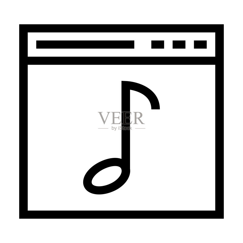 网络音乐细线矢量图标图标素材