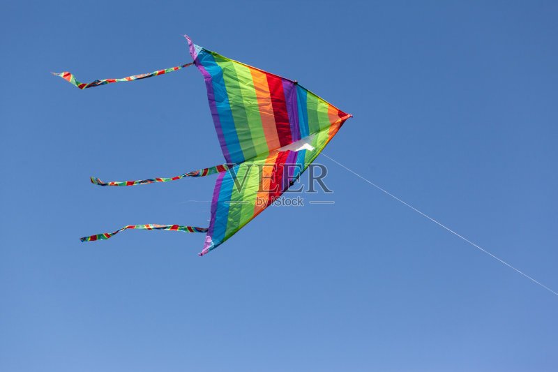 条纹彩色风筝正版图片素材