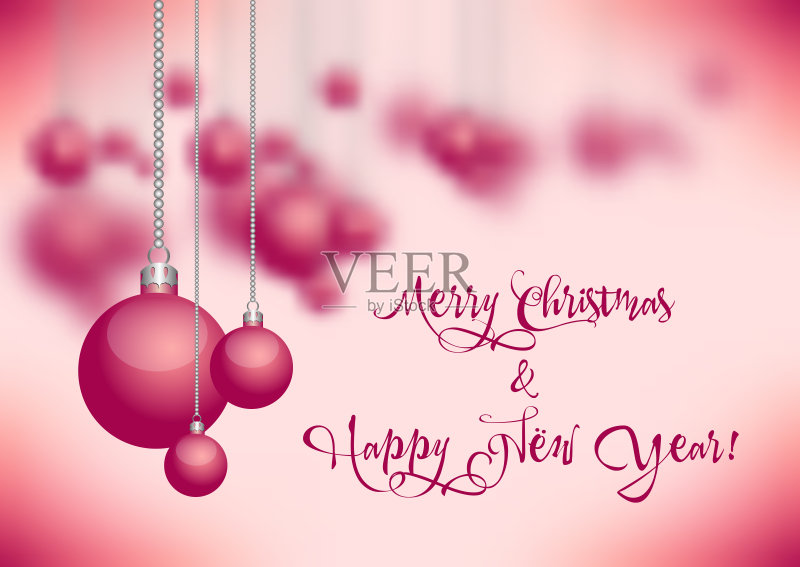 新年和圣诞节的节日贺卡正版模板素材