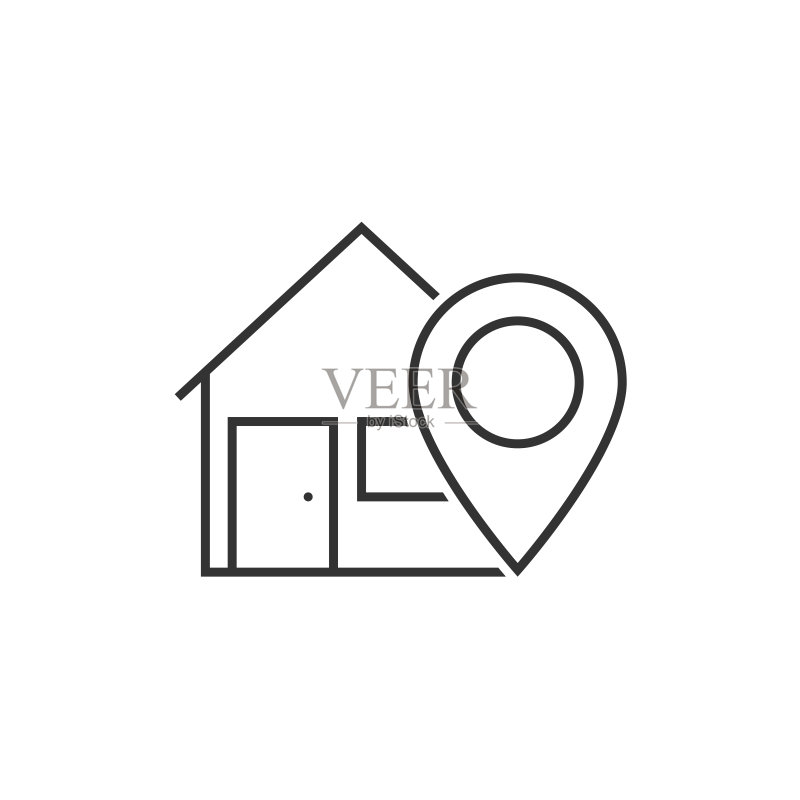 房屋位置线条图标图标素材