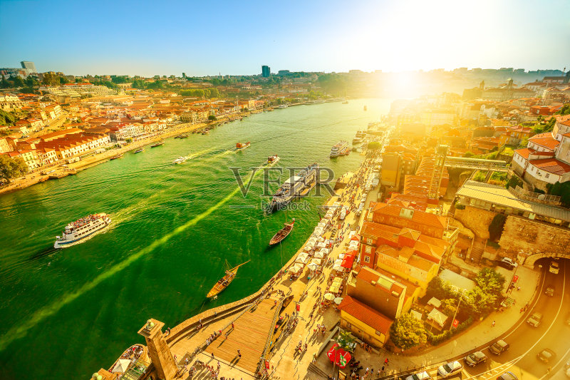 日落时的杜罗河天际线正版图片素材