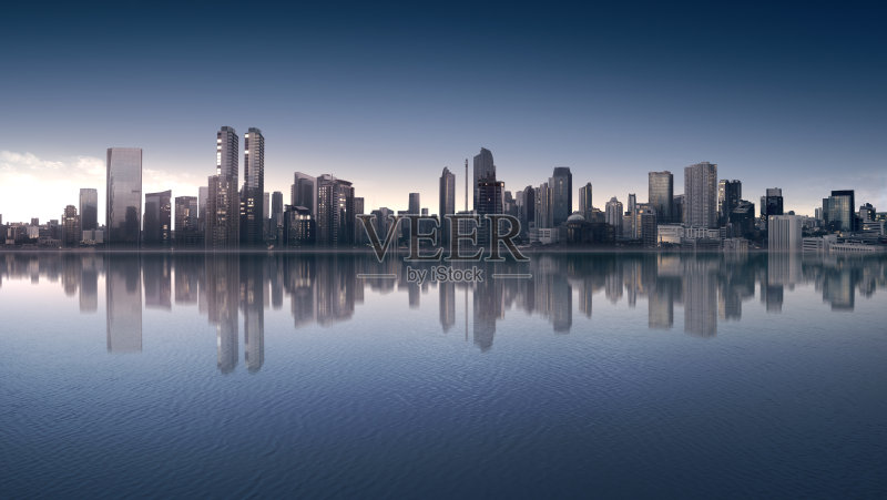 美丽的市中心和现代建筑正版图片素材