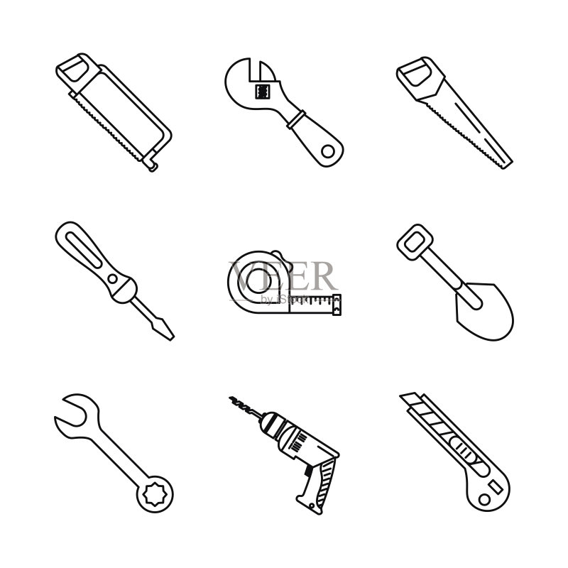 建筑工具图标合集图标素材
