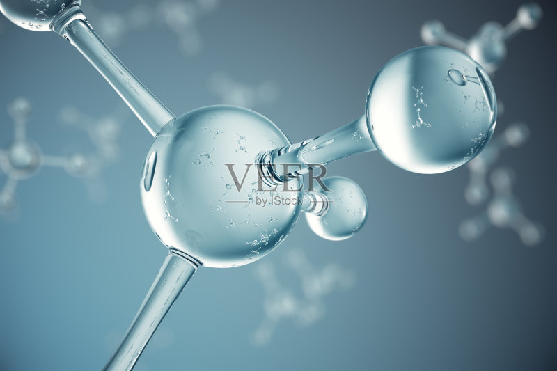 3D分子原子插画医疗背景banner宣传单正版插画素材