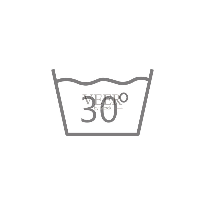 30度温和洗涤符号线条图标图标素材