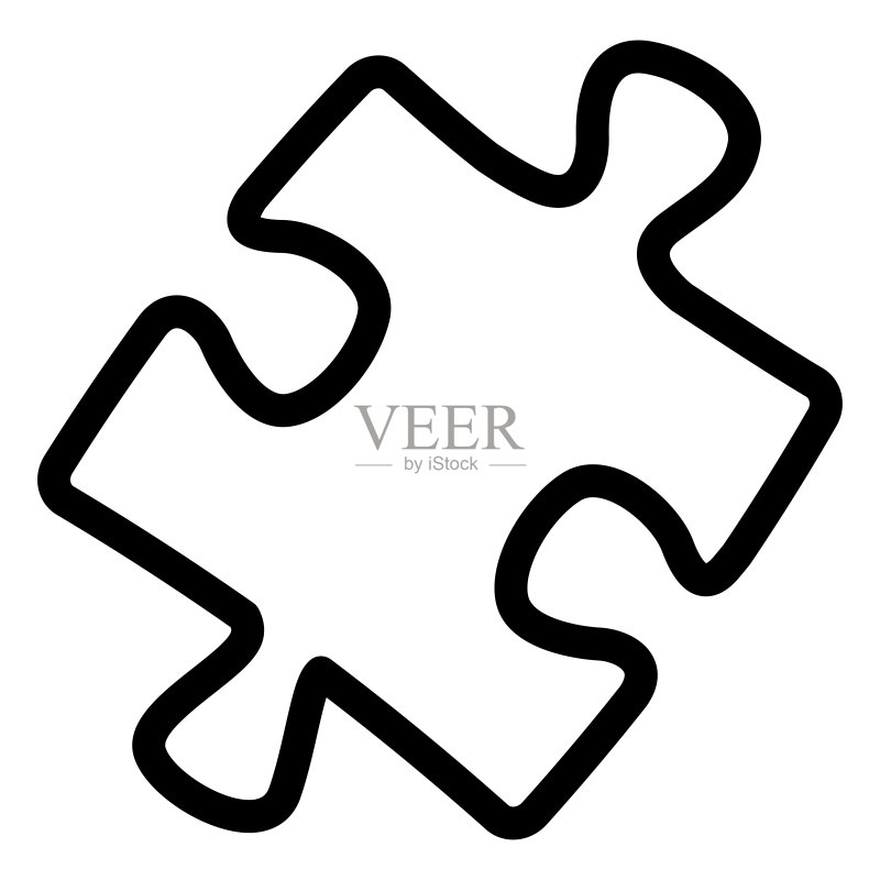 白色背景上的拼图图标图标素材