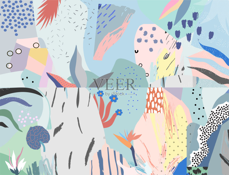 创造性的通用艺术花卉背景。正版插画素材