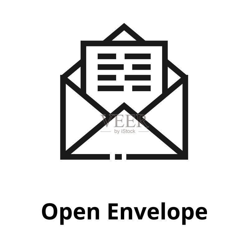 打开的信封线条图标图标素材