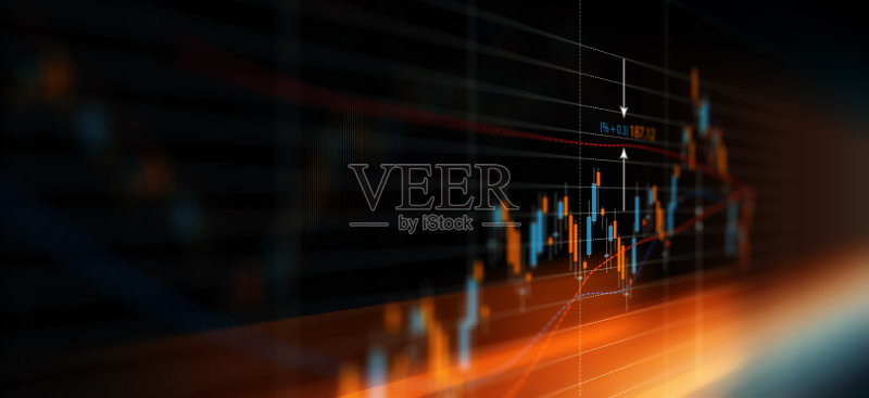显示搜索结果的财务和技术数据分析图表正版图片素材