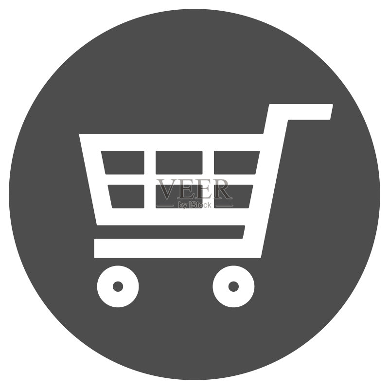 圆形购物车图标矢量图图标素材