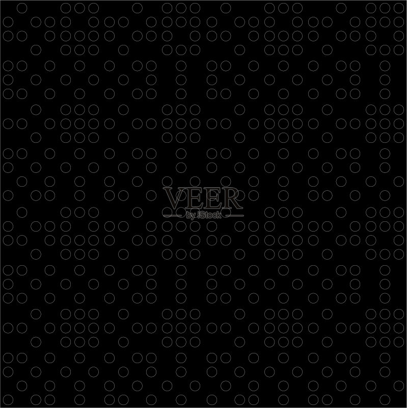 黑白图案矢量背景几何形状。无缝点模式。抽象插图的点纹理正版插画素材
