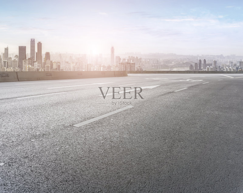 城市建筑景观与道路铺装正版图片素材