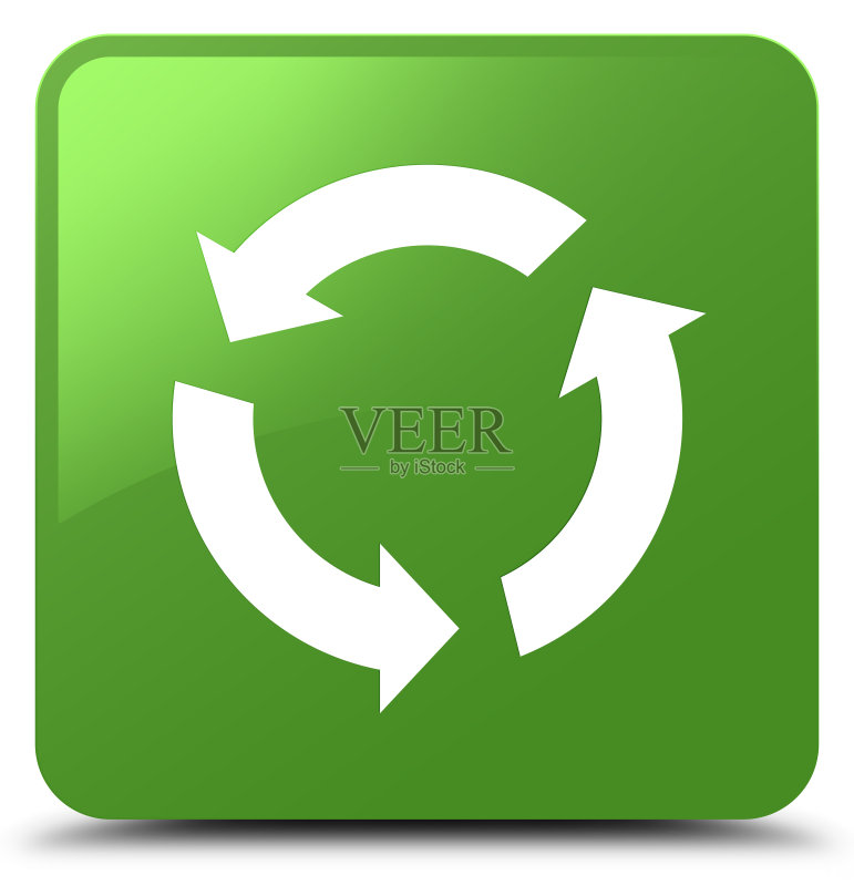 绿色方形刷新图标按钮图标素材