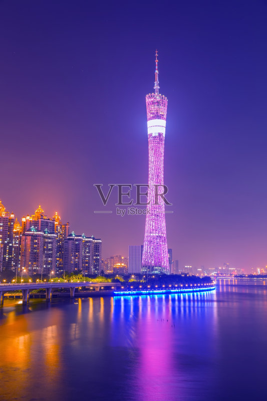 广州城市建筑景观的天际线正版图片素材