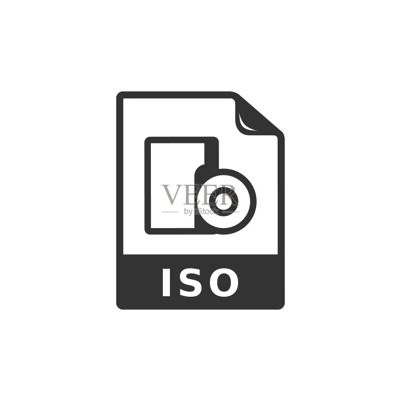 黑白图标 - ISO文件格式图标素材
