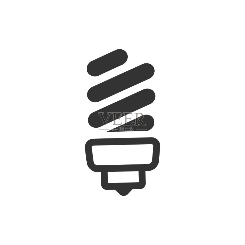 黑白螺旋灯泡图标图标素材