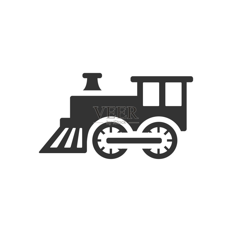 黑白图标 - 火车玩具图标素材