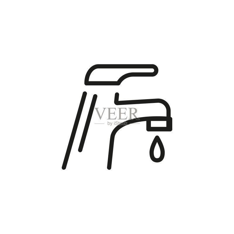 滴水水龙头线条图标图标素材