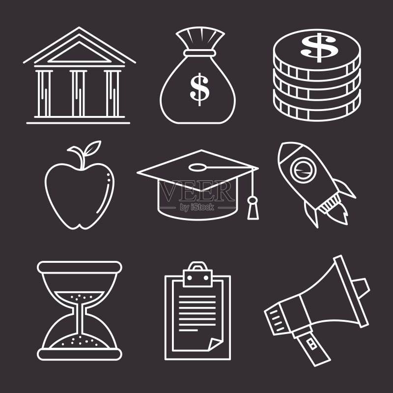 教育学校图标合集图标素材