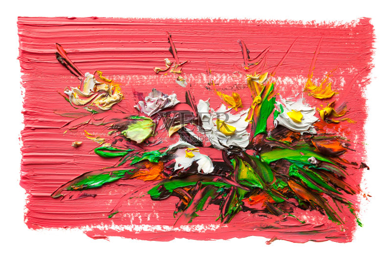 油画的花正版插画素材
