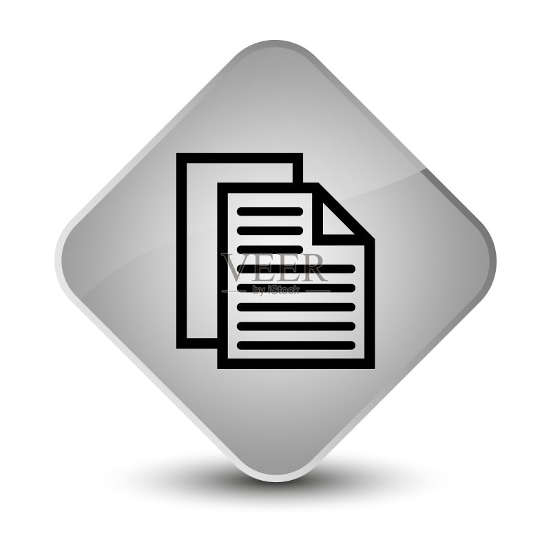 文档页面图标优雅白色钻石按钮图标素材
