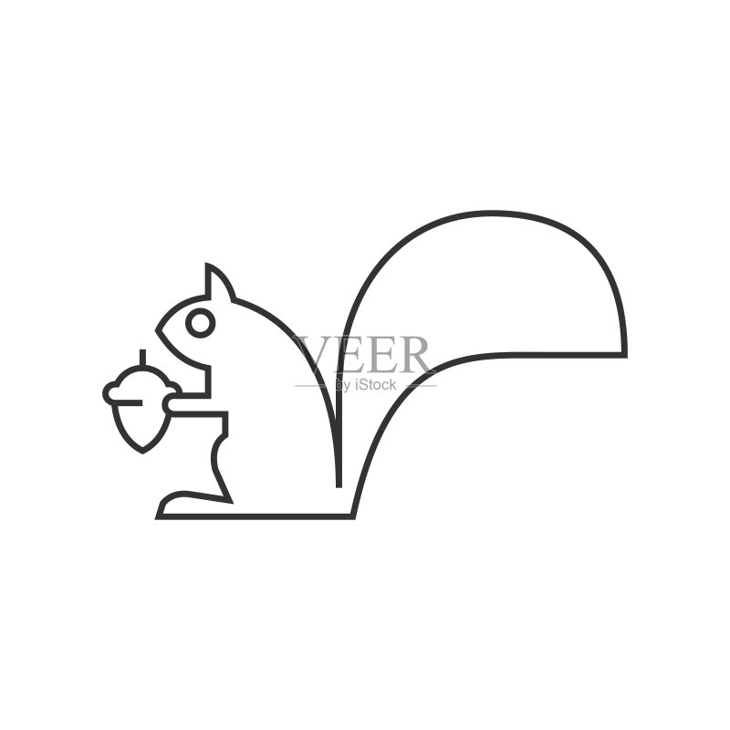 松鼠轮廓图标图标素材