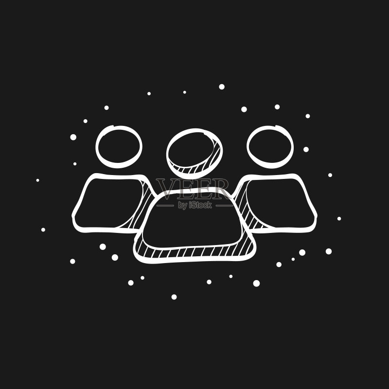 黑色团队合作素描图标图标素材