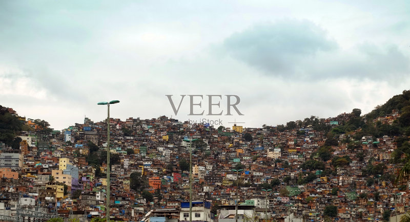 贫民窟Rocinha,里约热内卢de Janeiro正版图片素材