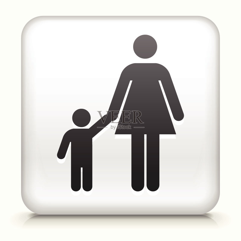 母子黑白图标图标素材